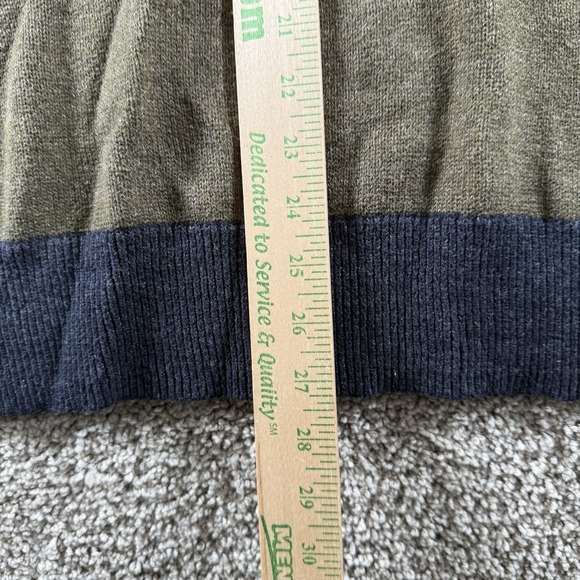 J Crew /Jeans Sweater Mens XL Green Wool Botton‎ Blend Classiccore Sweatshirt - Picture 5 of 7